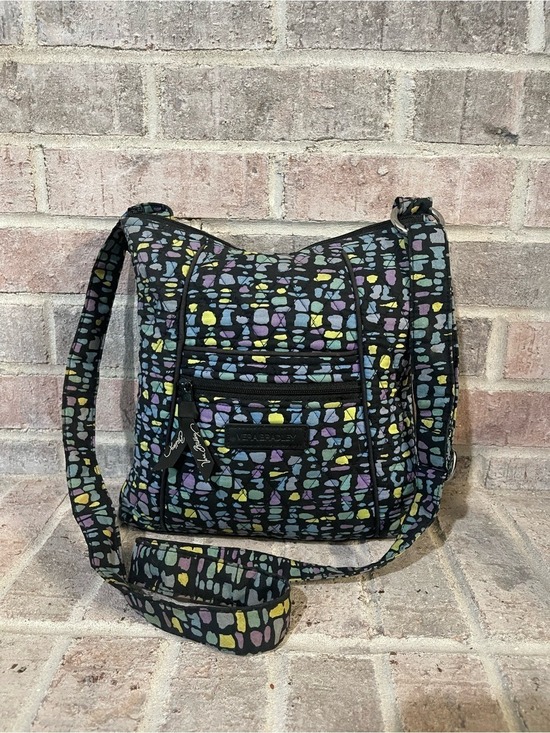 Vera Bradley Handbags - Vera Bradley Black Multi Pebble Print Crossbody Shoulder Bag